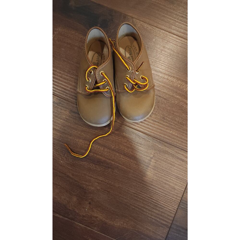 Vintage Brown Leather Toddler Shoes - Size 5 Made in USA